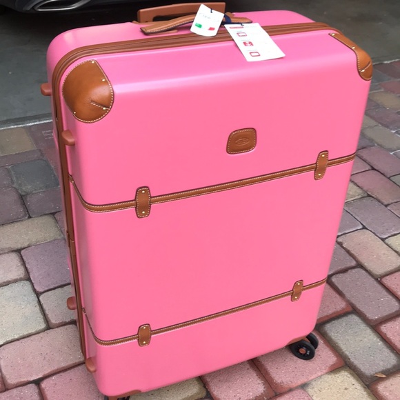large pink suitcase
